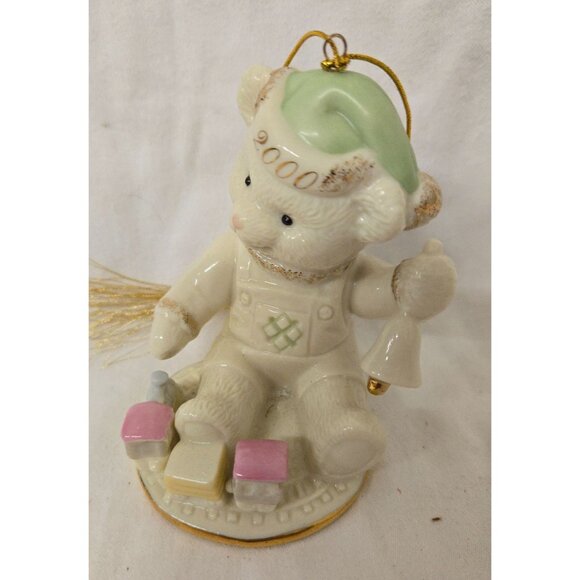 Lenox Teddy's Millennium Wish Porcelain Ornament 3.5" - Picture 2 of 6